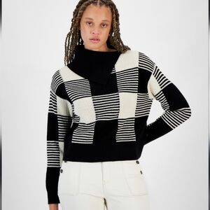 NWT NAUTICA JEANS Black and White Checkered Sweater